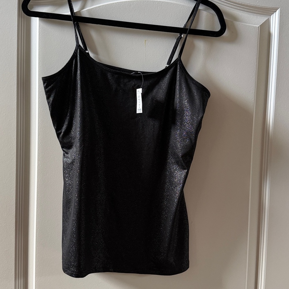 NWT - White House Black Market Metallic Black Camisole, size M
